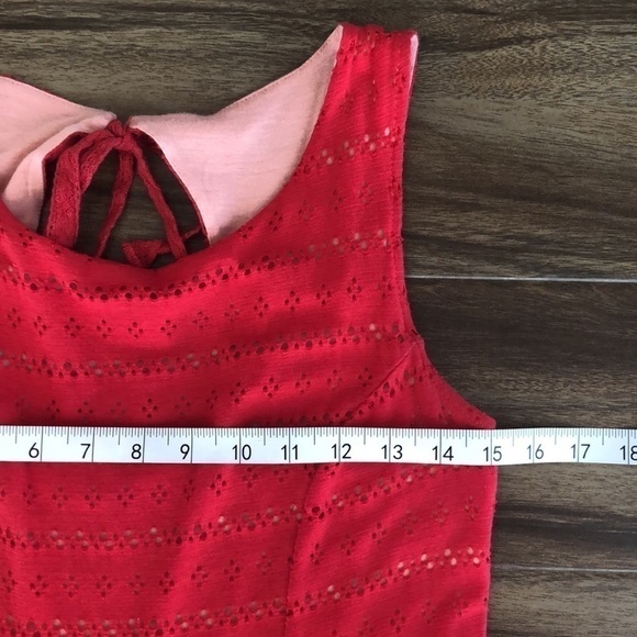 Postmark by Anthropologie Red Cotton Lace Eyelet Dress, S - Picture 7 of 13